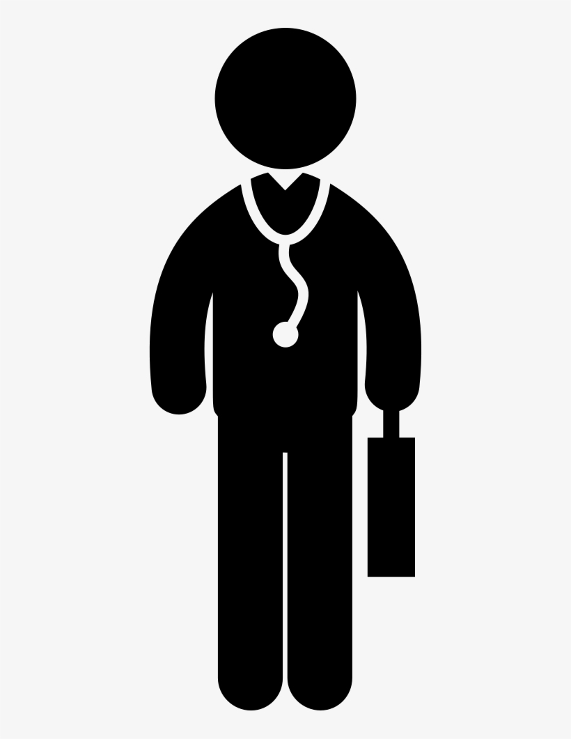 Medical Doctor Standing With Suitcase And Stethoscope - Group Of Doctors Icon, transparent png download