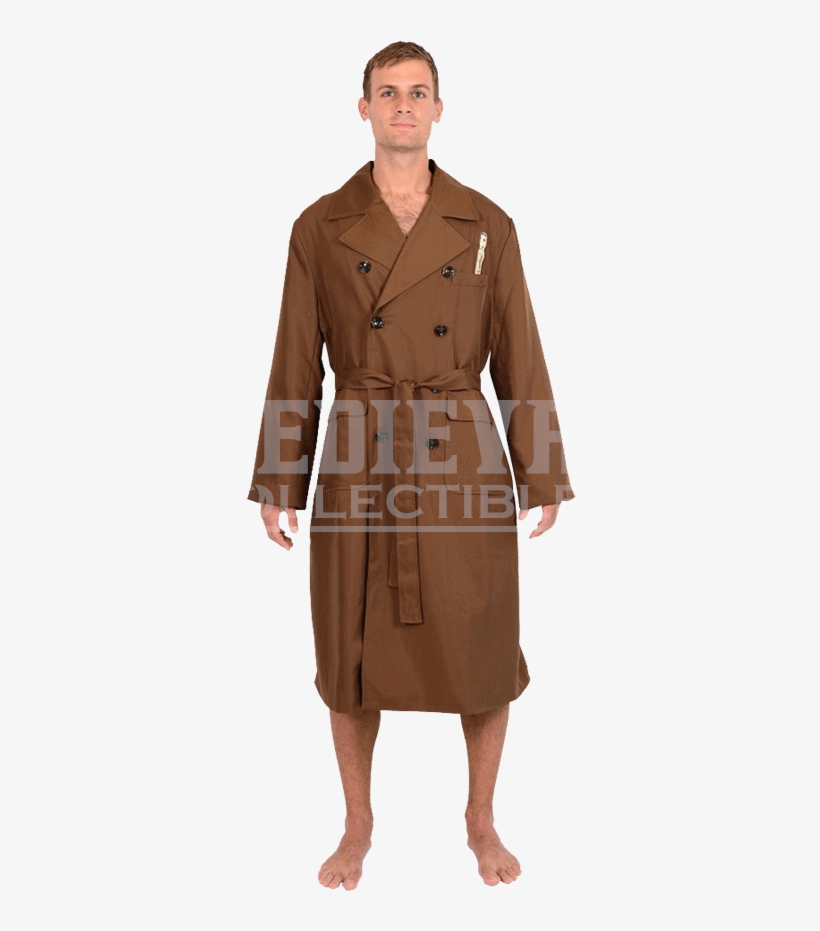 Doctor Who Tenth Doctor Trench Coat Robe - Doctor Who 10th Doctor Brown Trench Coat Styled Men's, transparent png download