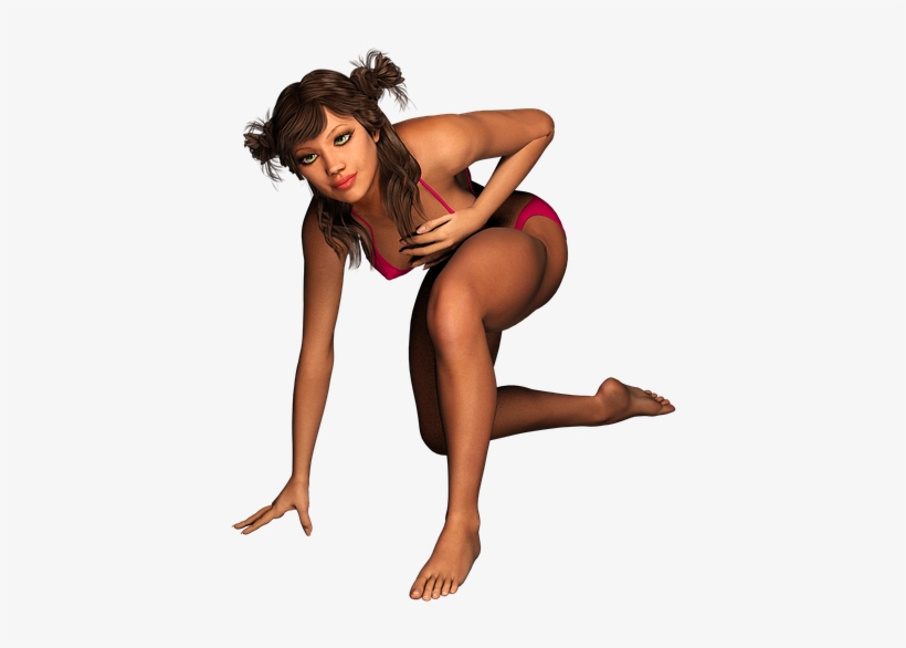 Girl, Kneel, Kneeling, Posture, Pose, Lady, Portrait - Kneeling Woman Pose, transparent png download