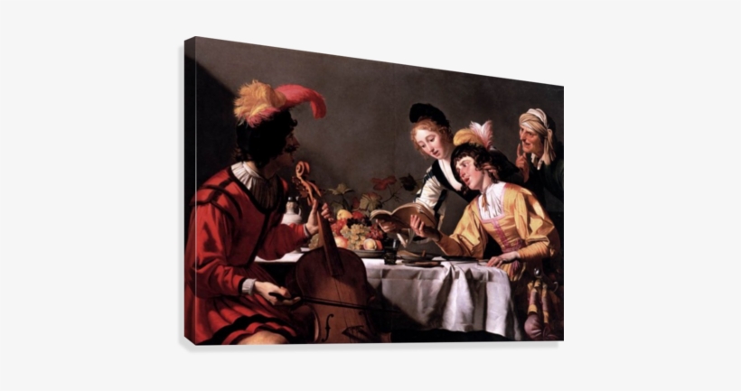 People Reading And Playing Music Canvas Print - Gerrit Van Honthorst Musik, transparent png download