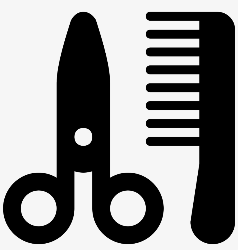 This Icon Is Of A Pair Of Scissors And A Comb - Barbershop, transparent png download