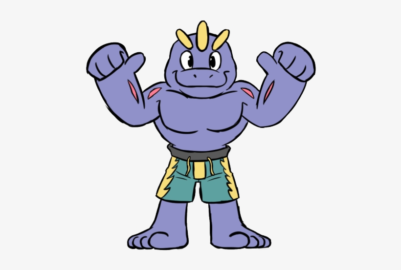 The Previous Machoke Was Going To Be Wearing Swim Trunks, - Cartoon, transparent png download
