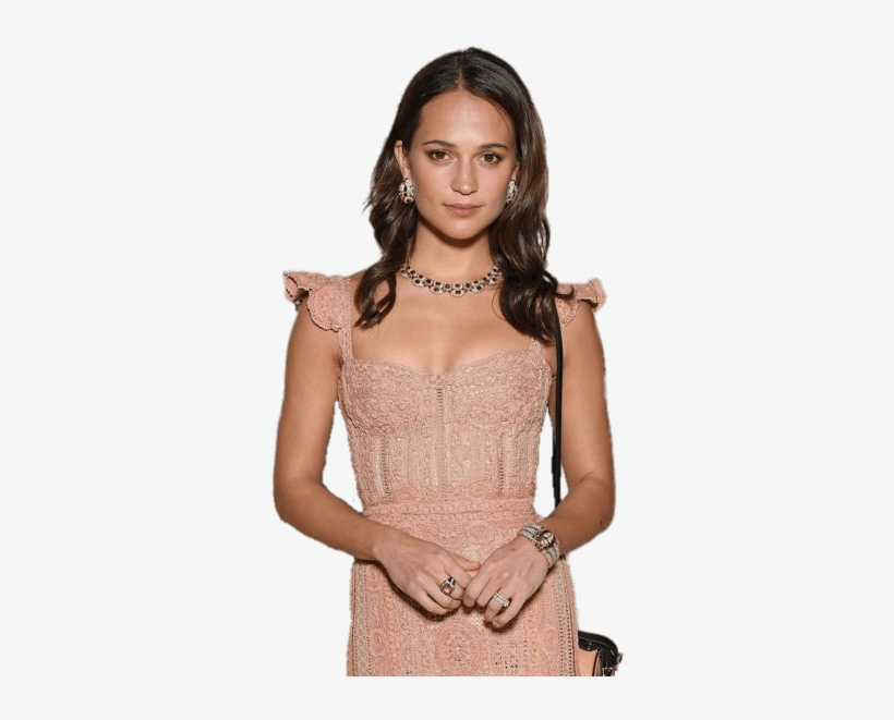 Alicia Vikander Salmon Pink Dress - Alicia Vikander Born, transparent png download