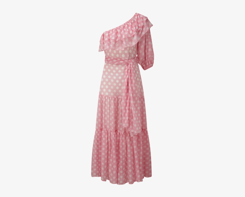 Arden Pink Polka Dot Cotton Pouf Sleeve Dress - Sleeve, transparent png download