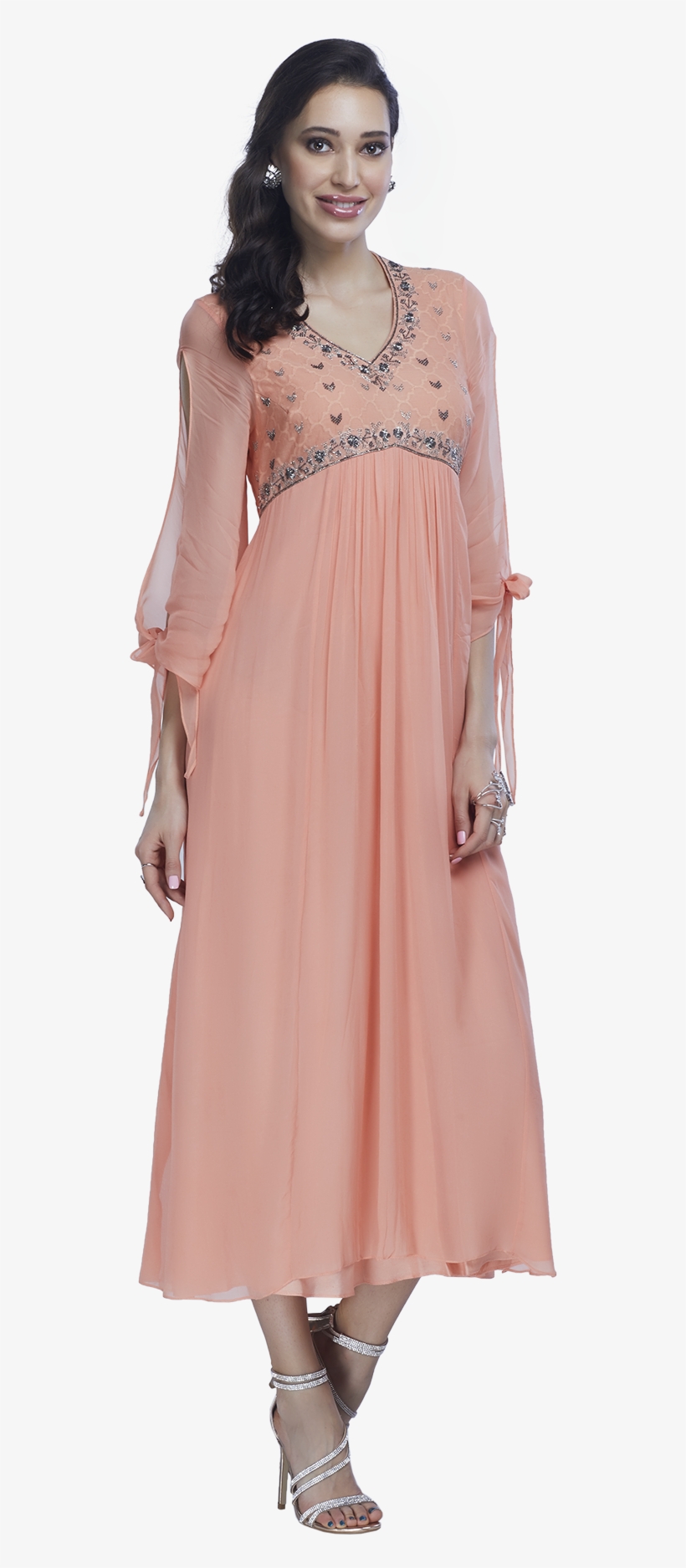 Peach Midi Dress By Casa - Deepa Dress Png Transparent, transparent png download