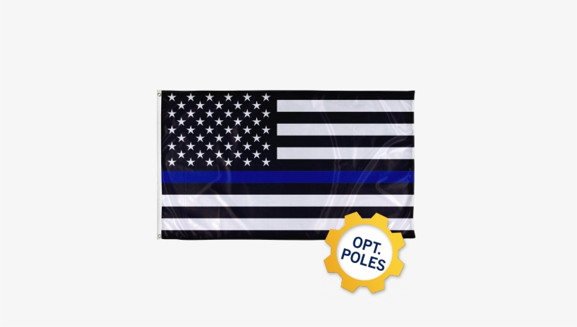 Thin Blue Line Flag W/ Optional Flagpole - Trump Coloring Flag Wrong, transparent png download