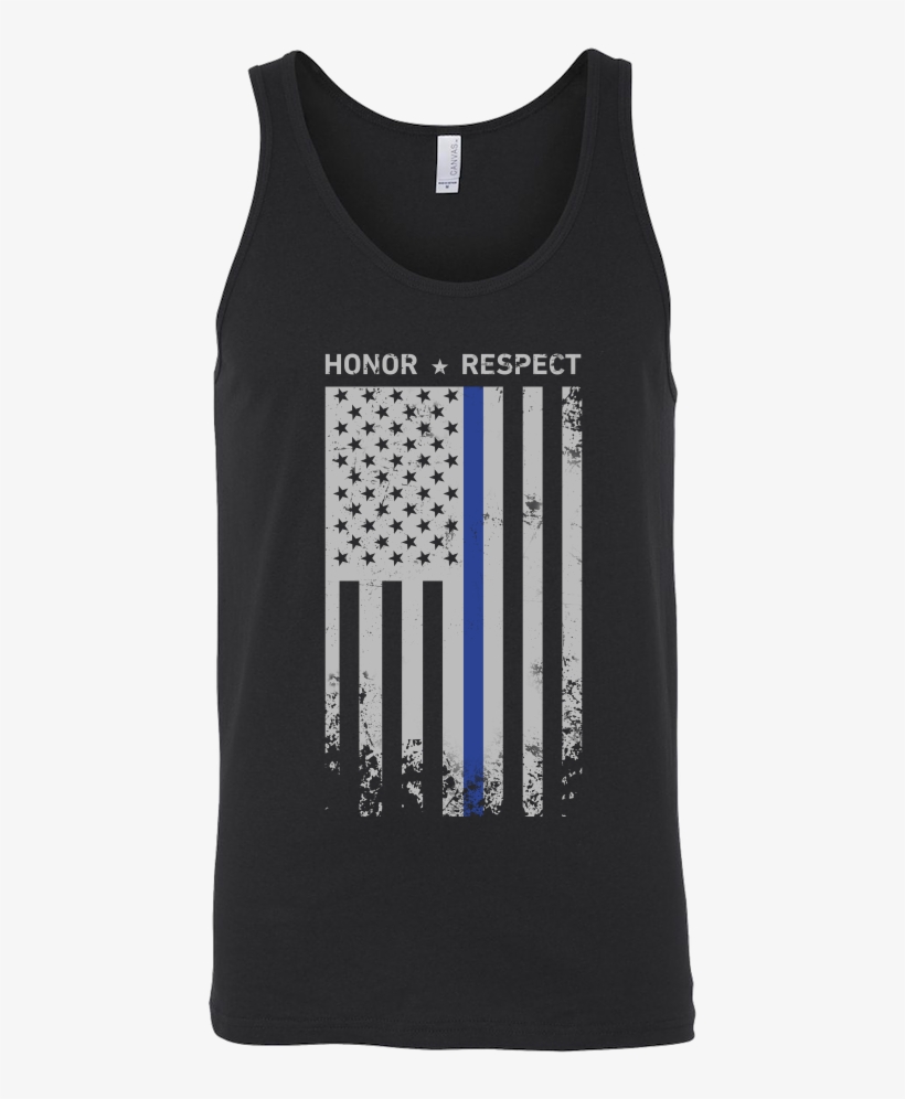 Threadrock Honor Respect Thin Blue Line Flag Flowy - T Shirt Working At Walmart, transparent png download