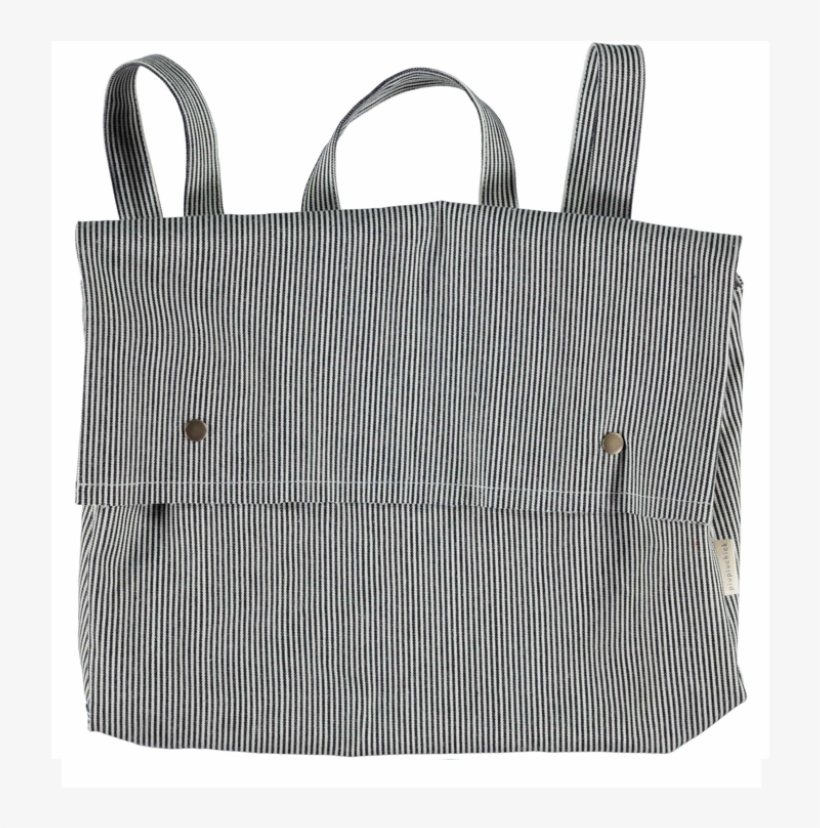 Black And White Striped Canvas Backpack - Tote Bag, transparent png download