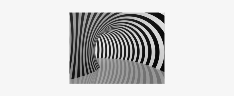 Black And White Stripes Projection On Torus - 3d Tunnel, transparent png download