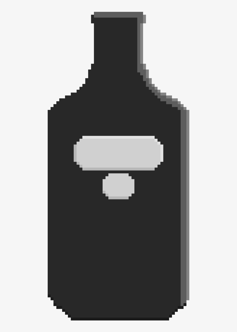 Empty Black Wine Bottle - Illustration, transparent png download