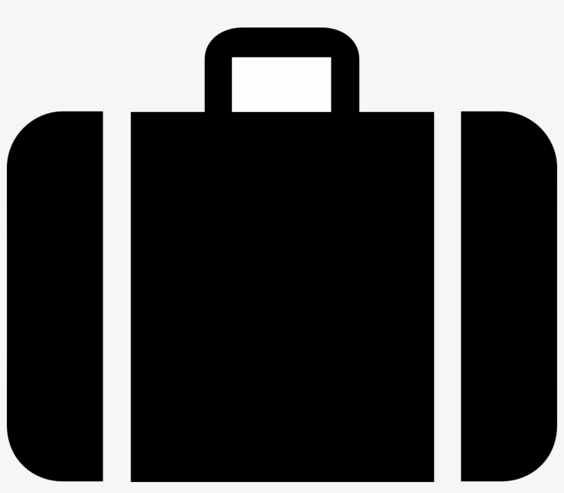 Drawing Of Black Suitcase With Two White Stripes - Suitcase Icon, transparent png download
