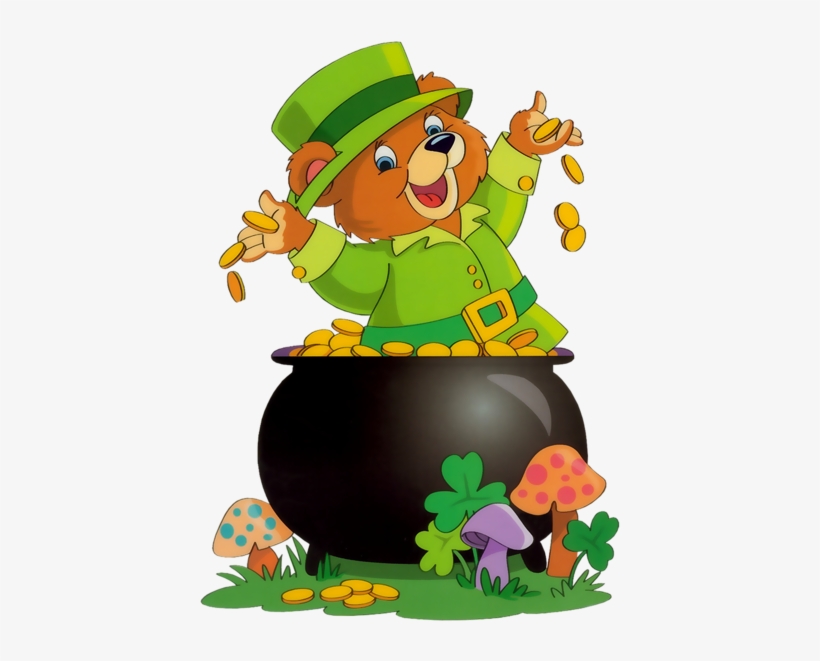 Saint Patrick Bear With Pot Of Gold Happy St Patricks - Saint Patrick's Day, transparent png download