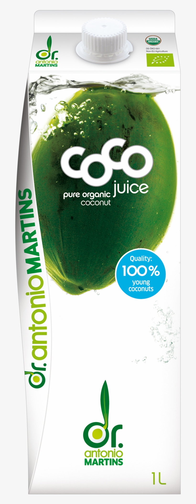 Hugo Le Maraîcher Fruit & Vegetable Juice ← - Dr Martins Organic Pure Coco Juice 1000ml (1 X 1000ml), transparent png download