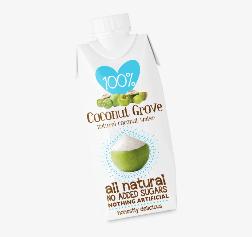 100% Coconut Grove - Bevanda Acqua Di Cocco 100% Naturale Sparkel Ml.330, transparent png download