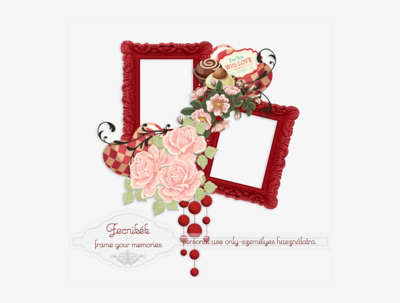 Valentine Cluster Double Frame - Double Frames Love Png, transparent png download