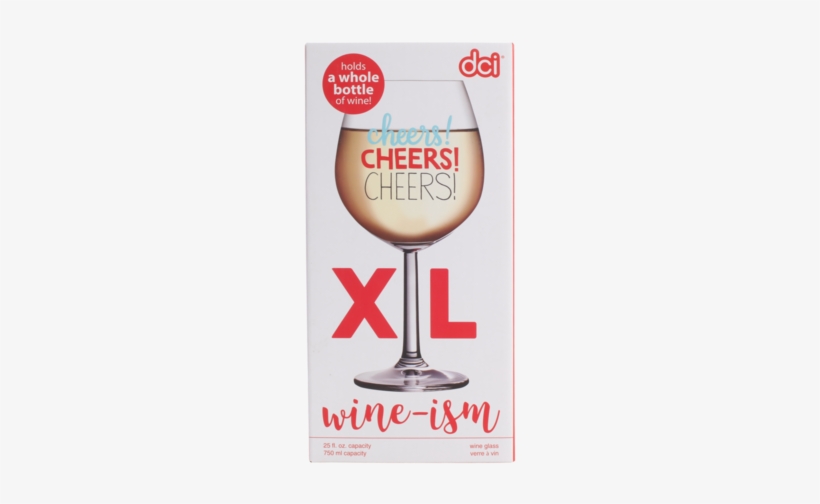 Cheers Xl Holiday Wine Ism Pakaging Facing Front - Dci Xl Wine Glass, Black, transparent png download