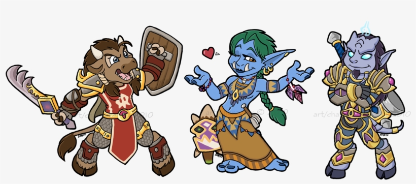 [older Arts] Chibi Wow Chracters - Chibi World Of Warcraft, transparent png download