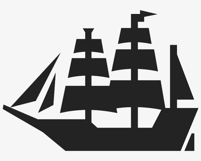Pirate Ship Rubber Stamp - Sail, transparent png download
