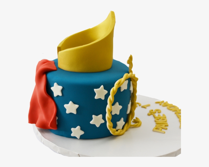 Wonder Woman Chocolate Cake With Fondant Gold Crown, - Cake Decorating, transparent png download