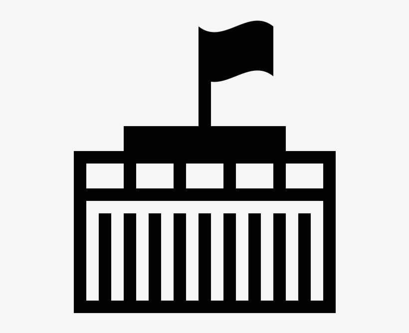 Government Statistics - Building With Flag Icon, transparent png download