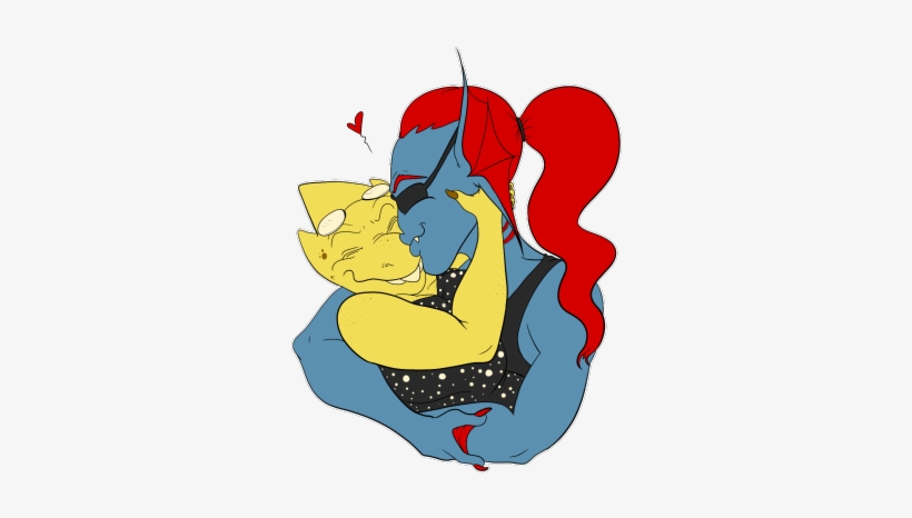 Alphys And Undyne Sittin In A Tree - Tumblr, transparent png download