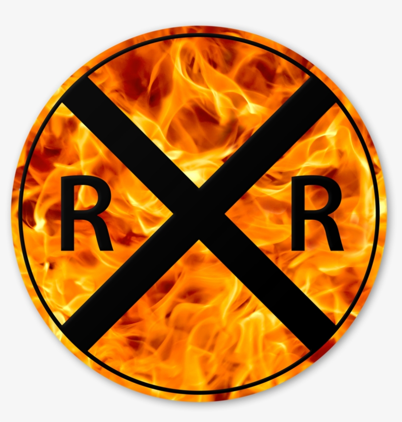 Railroad Sign On Fire - Traffic Signs Rail Road, transparent png download