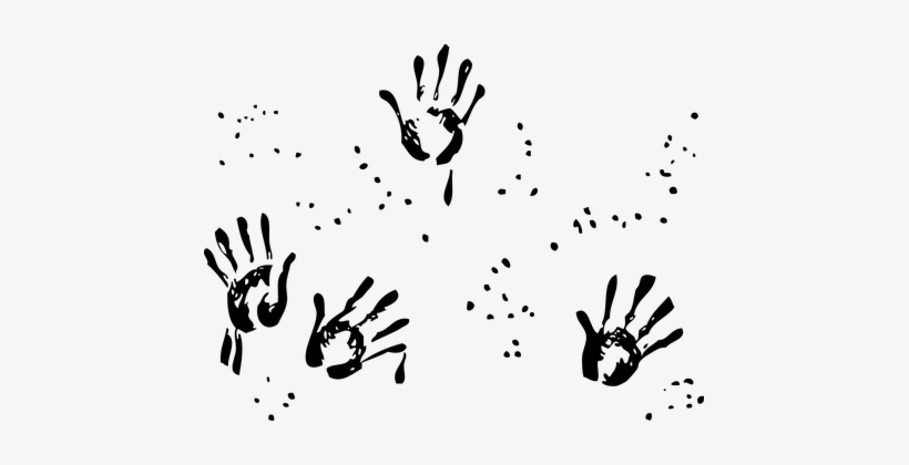 Handprints Hand Marks Ink Paint Palm Impri - Dirty Hand Prints Png, transparent png download