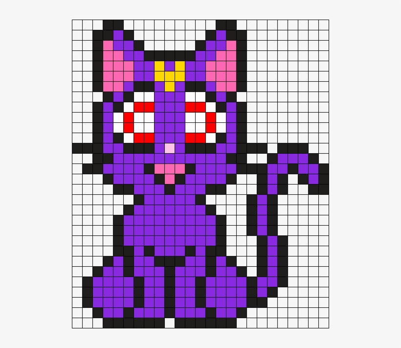 Luna From Sailor Moon Perler Bead Pattern / Bead Sprite - Luna, transparent png download