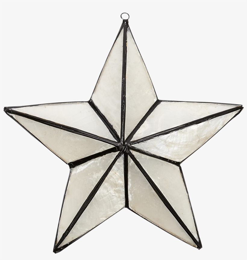 Capiz 3d Star Ornament In White & Black - Capiz 3d Star Ornament In White & Black, transparent png download