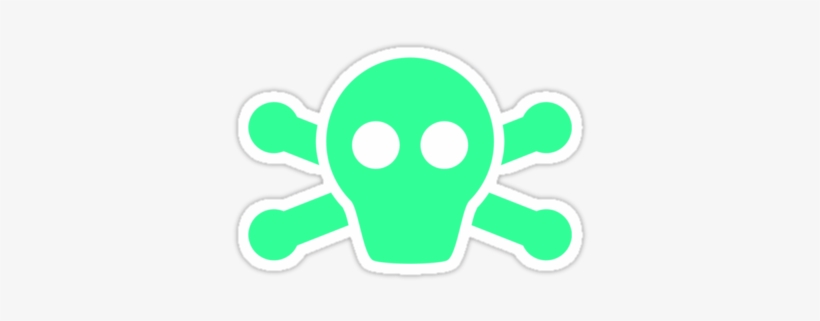 'skull & Cross Bones [retro] By Chillee Wilson' Sticker - Skull And Crossbones Clip Art, transparent png download