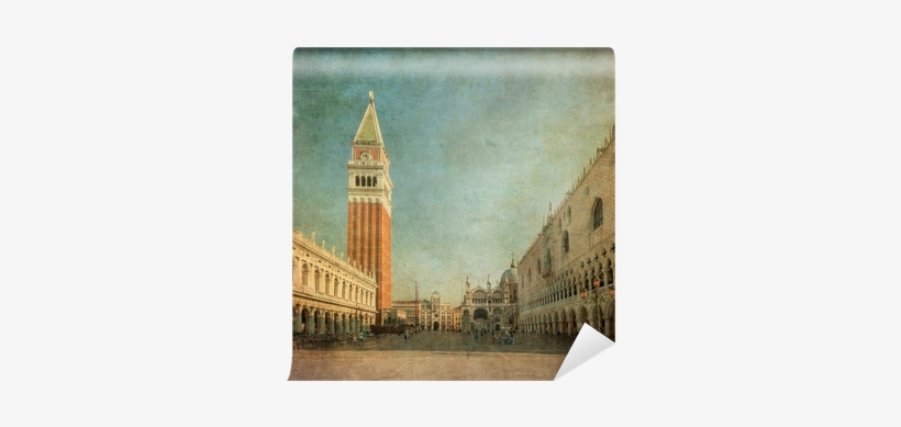 Vintage Image Of Piazza San Marco Wall Mural • Pixers® - St Mark's Campanile, transparent png download