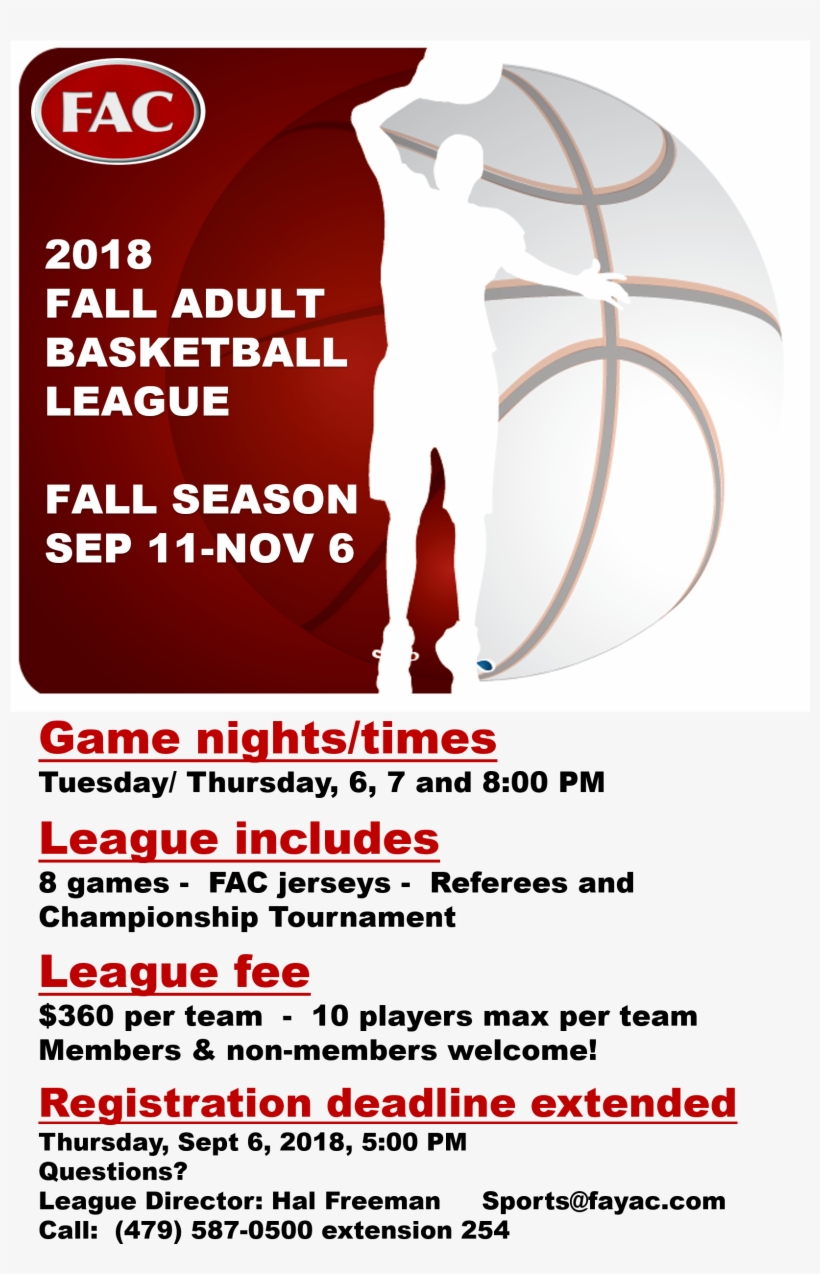 Deadline Extended Fall 2018 Adult Basketball League1 - Man Utd Fixtures 2011 2012, transparent png download