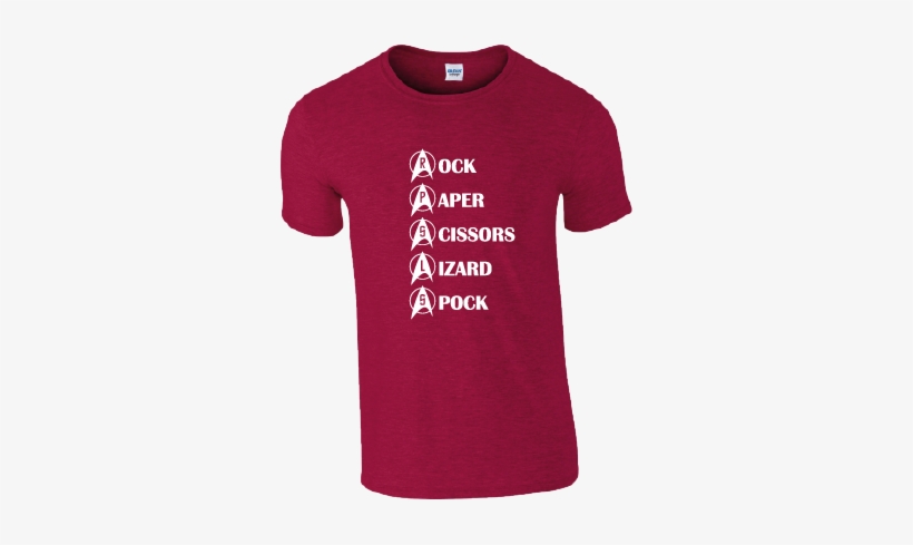 Rock Paper Scissors Lizard Spock - Gildan Men's Softstyle Ringspun Cotton Short Sleeve, transparent png download