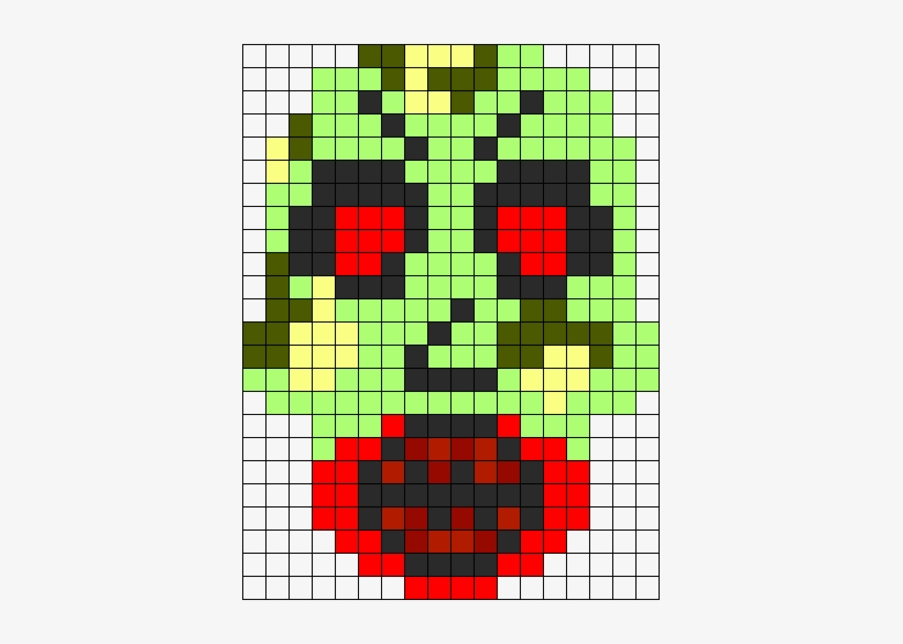 Bloody Zombie Head Perler Bead Pattern / Bead Sprite - Keyword Research, transparent png download
