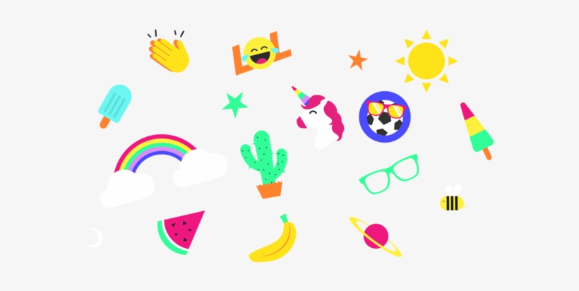 The Image Has Many Different Emojis Including A Unicorn,, transparent png download