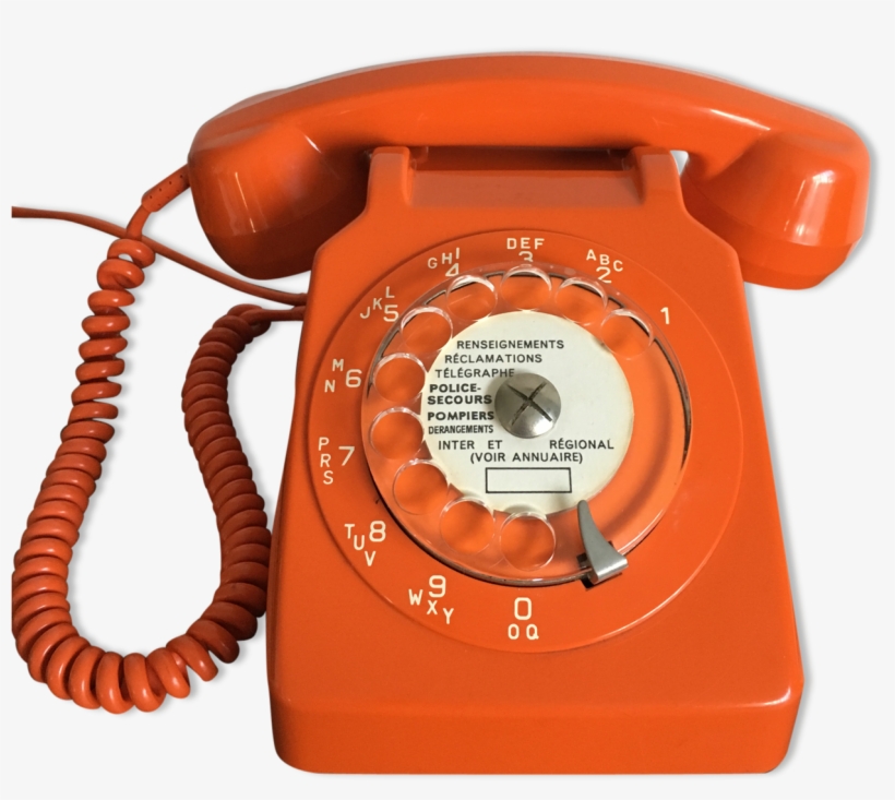Telephone A Cadran Orange, transparent png download