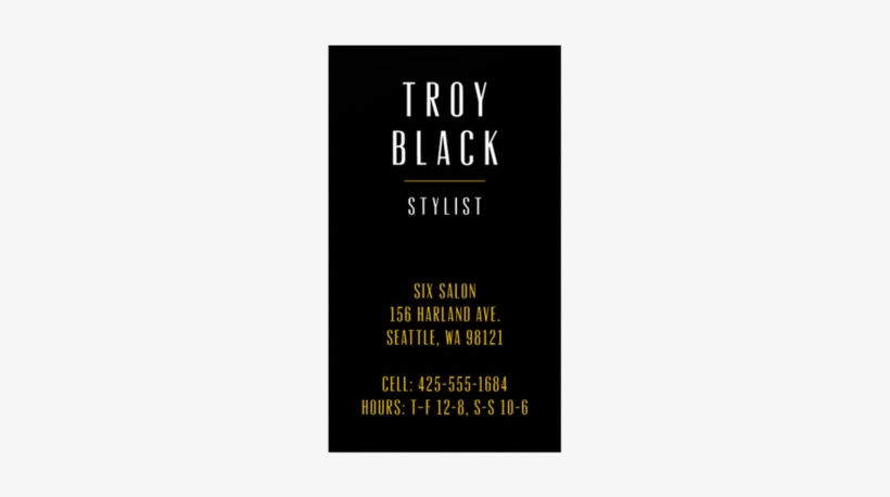 Edgy Stylist Business Card Template Edgy Stylist Business - Business Card, transparent png download