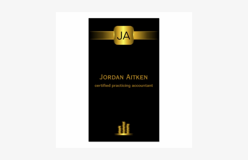 Black And Gold Coins Cpa Accountant Business Cards - Business Card, transparent png download
