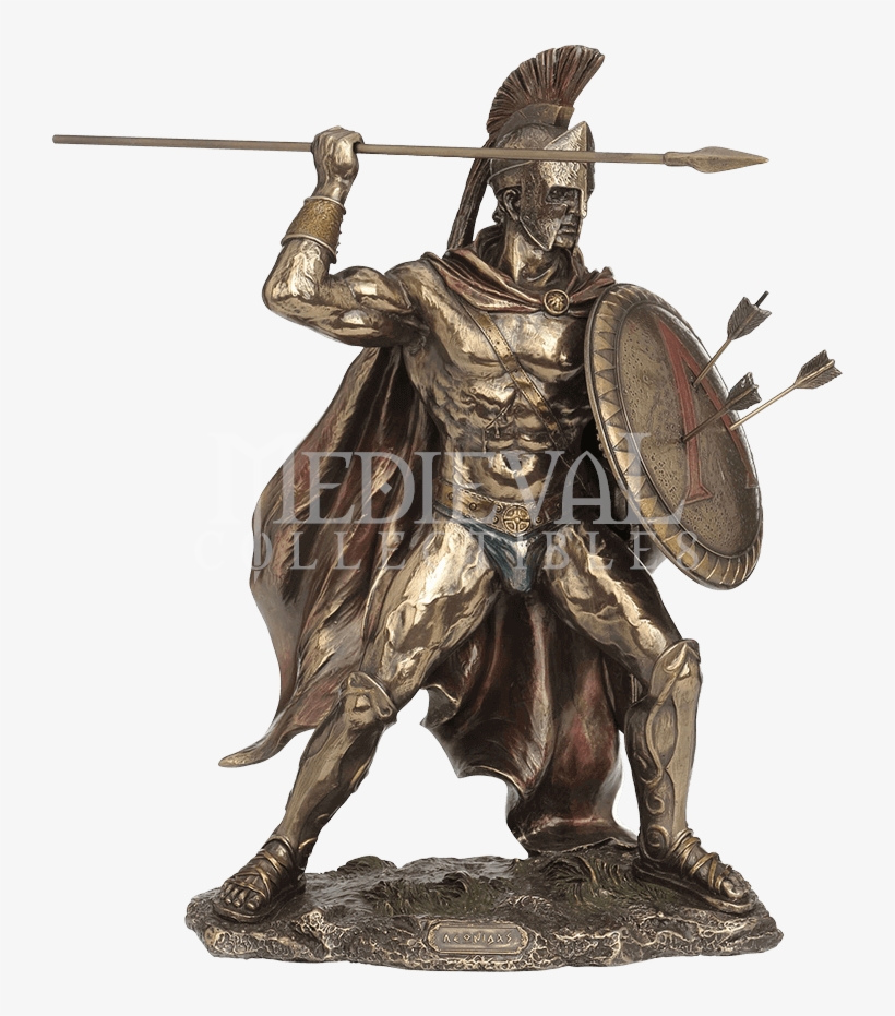 Veronese Leonidas Statue On Base With Spear, transparent png download