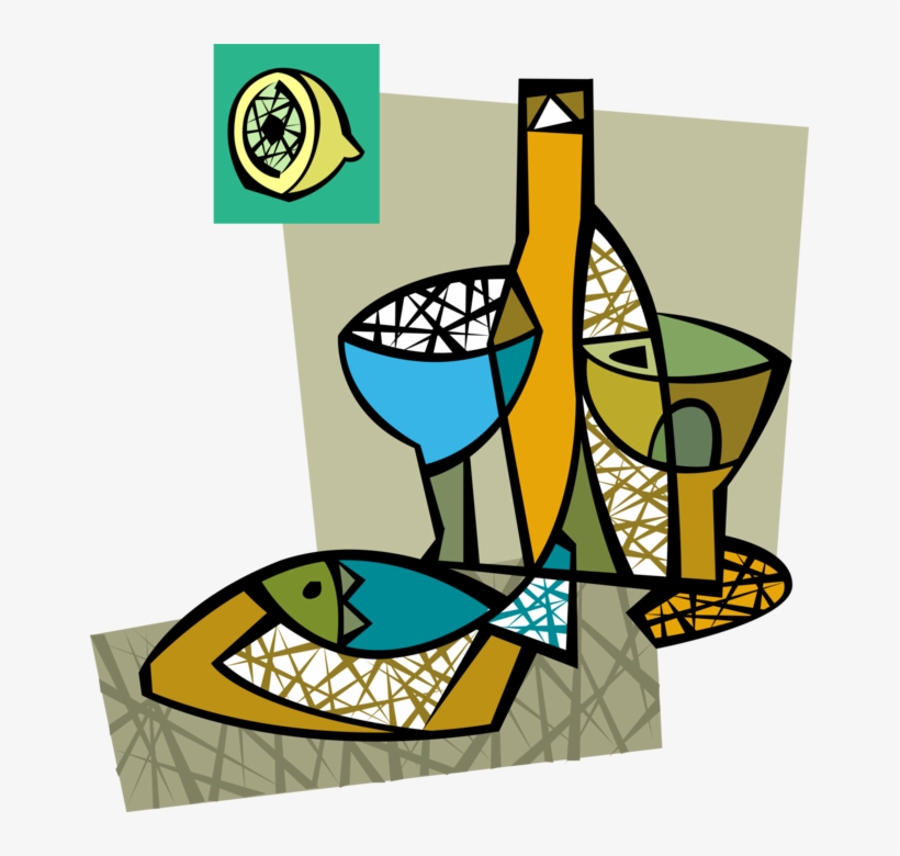 Vector Illustration Of Seafood Dinner With Lemon And - Clip Art, transparent png download