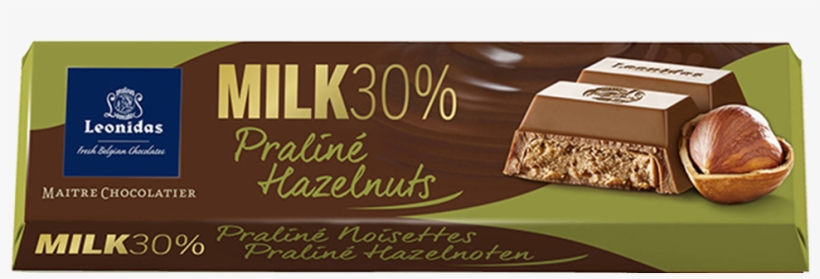 Batons Milk Chocolate With Hazelnut Praline Pack (6 - Barre Chocolat Leonidas, transparent png download
