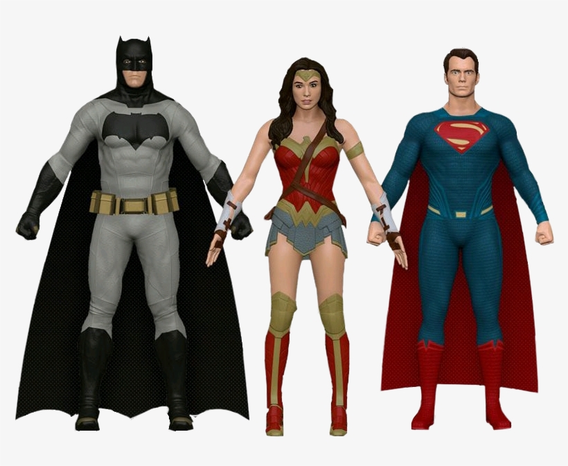 Batman, Superman And Wonder Woman Bendables Set - Batman Vs Superman Bendable, transparent png download