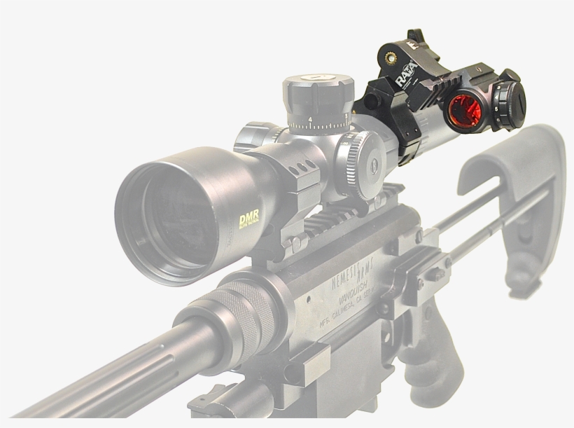 Longrifle6 Bayonet Wt Rail Small Reddot Sight Front - Sniper Rifle Red Dot, transparent png download