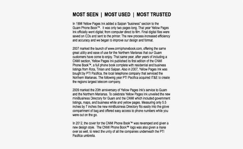 Most Seen - Yellow Pages Ink, transparent png download