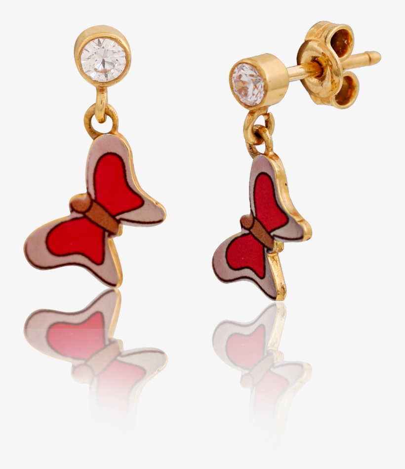Cute Butterfly Enamel Earrings - Earrings, transparent png download
