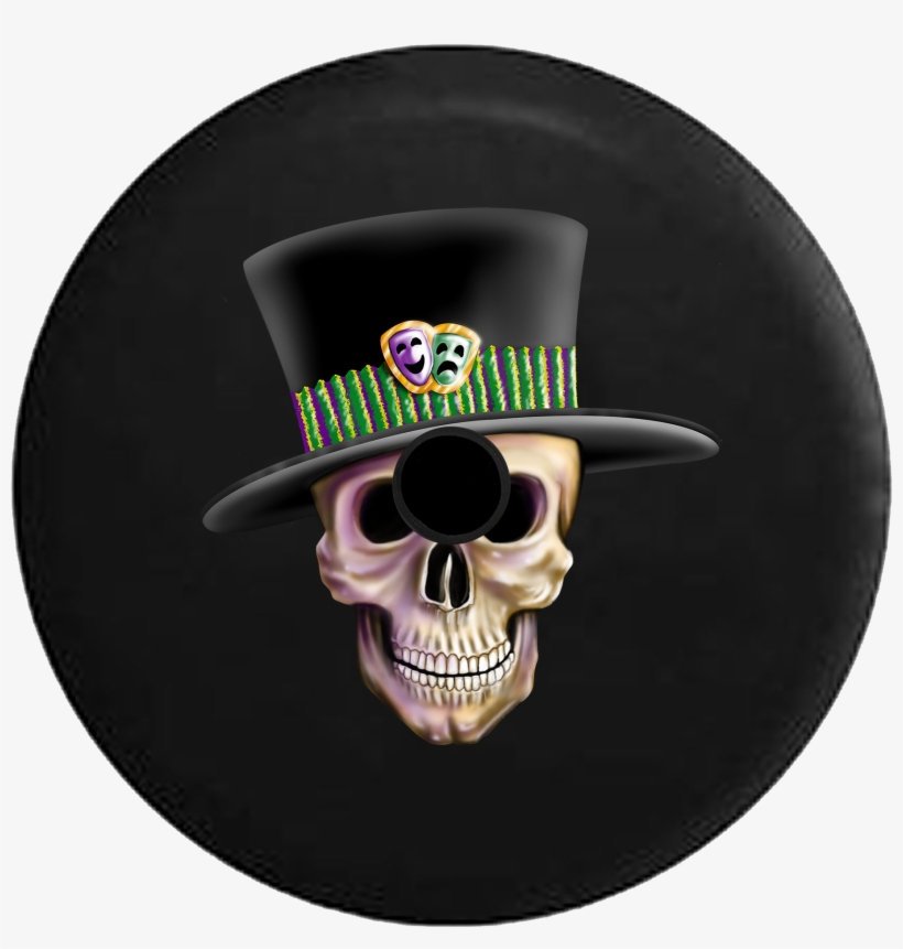 Jeep Wrangler Jl Backup Camera Day Smiling Skull With - Tirecoverpro Smiling Skull In Tophat With Happy / Sad, transparent png download