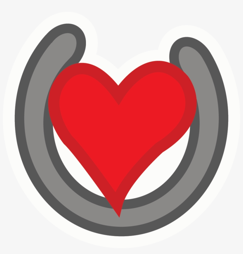 Hearts Clipart Horseshoe - Horse Shoe Heart Clip Art, transparent png download