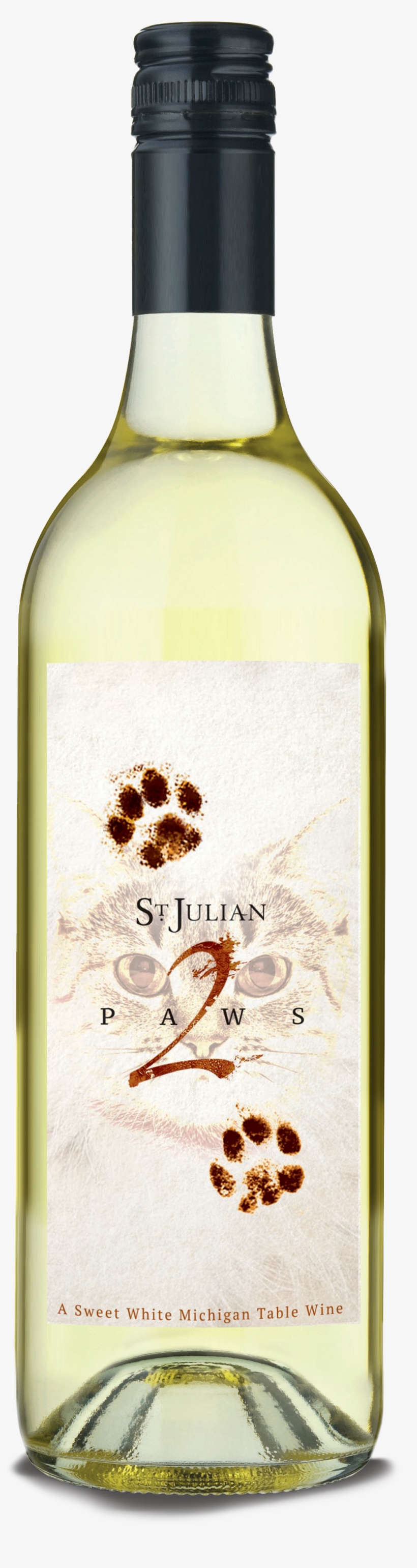 2 Paws White - Glass Bottle, transparent png download