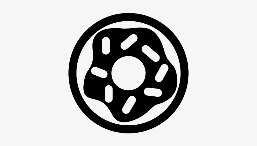 Donut With Chocolate Vector - Breakfast Icon, transparent png download