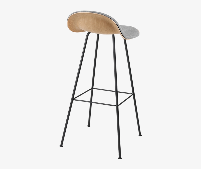 3d Wood Bar Stool W/ Center Base Front Upholstered - Gubi 3d Stool, transparent png download